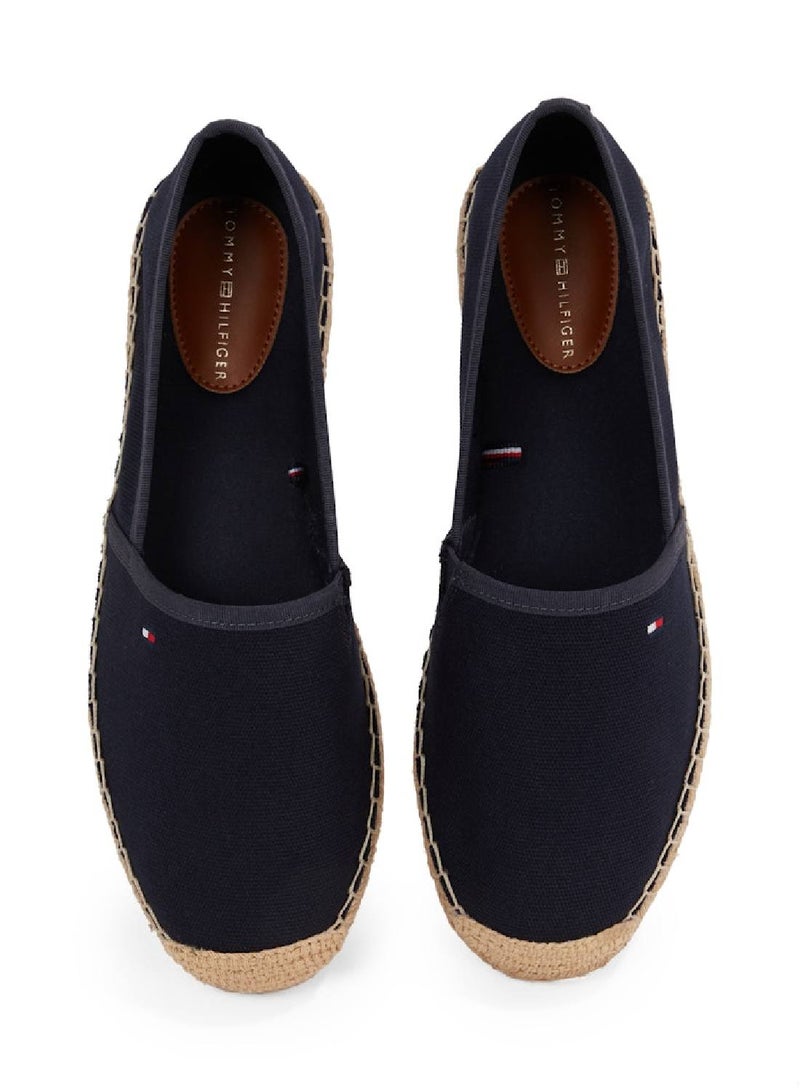 TOMMY HILFIGER Women's Flag Embroidery Canvas Espadrilles - Cotton, Navy Blue  - Image 4