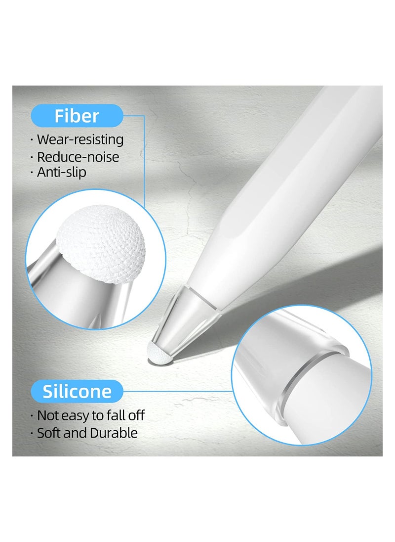 SYOSI - Compatible with Apple Pencil Tips Cover Case, Silicone Fber Nib Case [8 Pack] , Noiseless Non-Slip Silicone Fiber Nib Cap Case for Apple Pencil 2 Generation /1st Gen. (Transparent) - Image 1