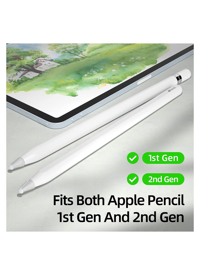 SYOSI - Compatible with Apple Pencil Tips Cover Case, Silicone Fber Nib Case [8 Pack] , Noiseless Non-Slip Silicone Fiber Nib Cap Case for Apple Pencil 2 Generation /1st Gen. (Transparent) - Image 1