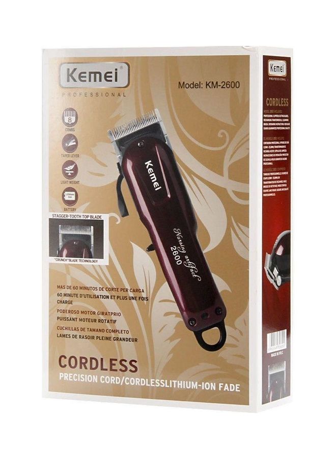 Kemei KM-2600 Professional Hair Clipper Dry For Men Red/Black - Image 2