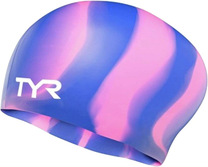TYR Long Hair Silicone Wrinkle Free Swim Cap for Braids Dreadlocks Streamlined Swim Protect Your Hair