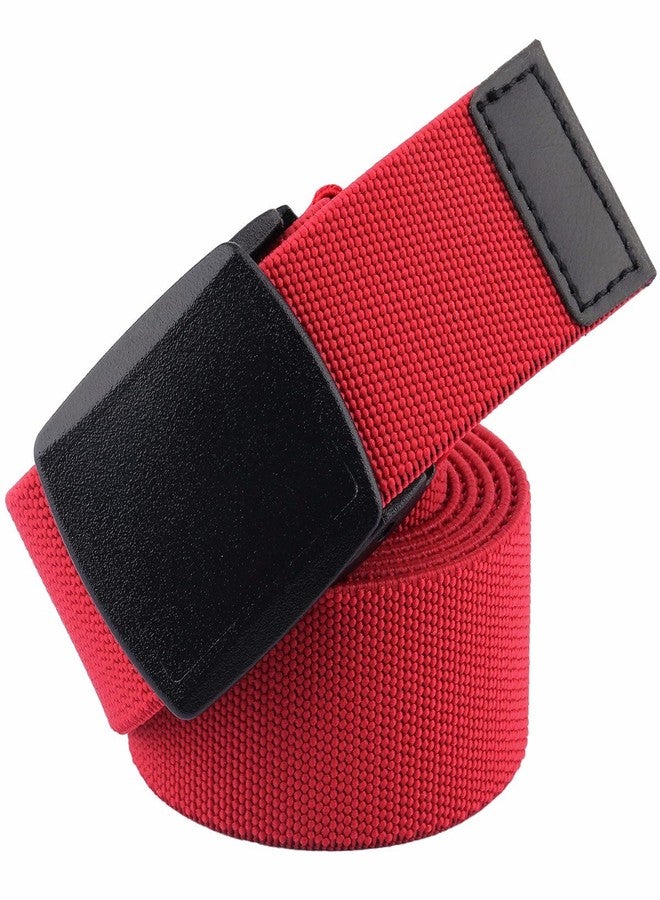 moonsix Men's Elastic Belt,Outdoor Military Tactical Duty Web Belt with Plastic Buckle,Red - Image 4