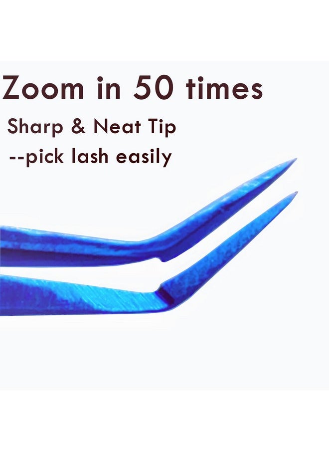Volume Tweezers Eyelash Extensions Lash Tweezers 45 Degree Original L Shape For 0.05 0.07 0.1 0.15 0.2 Classic Lash/Mega Volume/Hybrid Lash Triple Function (Multifunction Tweezers)