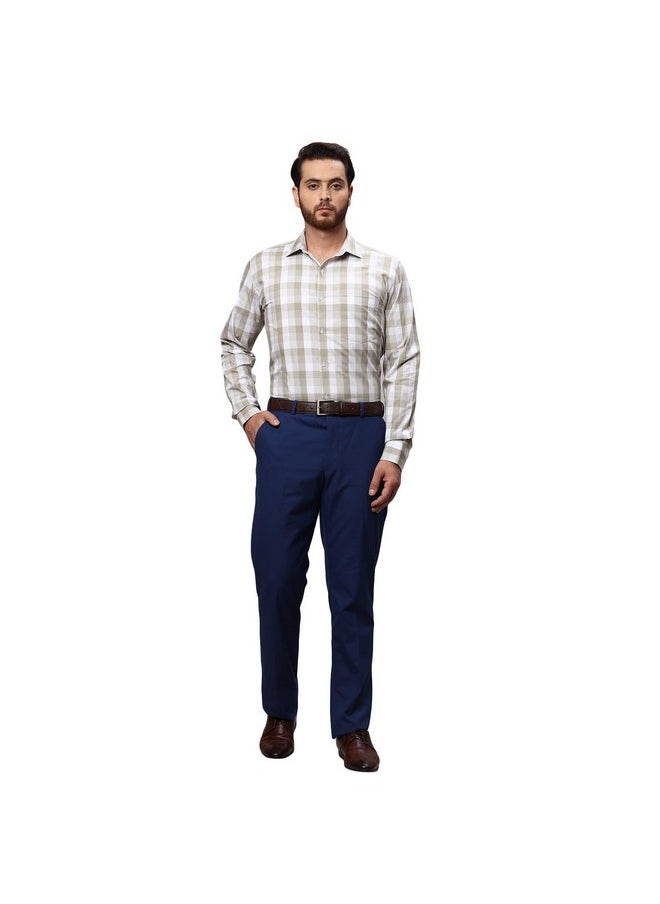 Park Avenue PARK AVENUE Men's Checkered Slim Fit Shirt (PMSX17115-N4_Medium Green 42)  - Image 5
