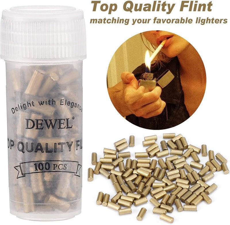 Flint Lighter Striker, Flint Lighter Replacement, Lighter Refill, Lighter Fuel, Lighter Flint Refills, Gas Lighter Refill, Torch Striker, Flint Stone for Petrol or Gas Lighter, with Wick