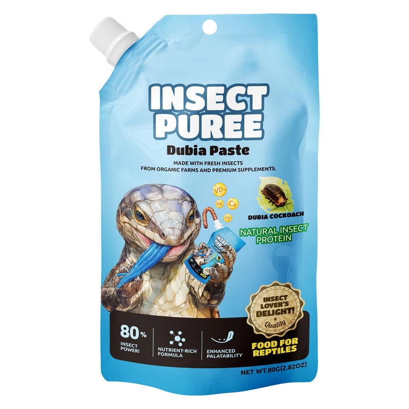 REPTIZOO FRIENDLY Crested Gecko Food Insect Puree, Dubia Paste Reptile Food Made with Fresh Insects 2.82oz - Image 1
