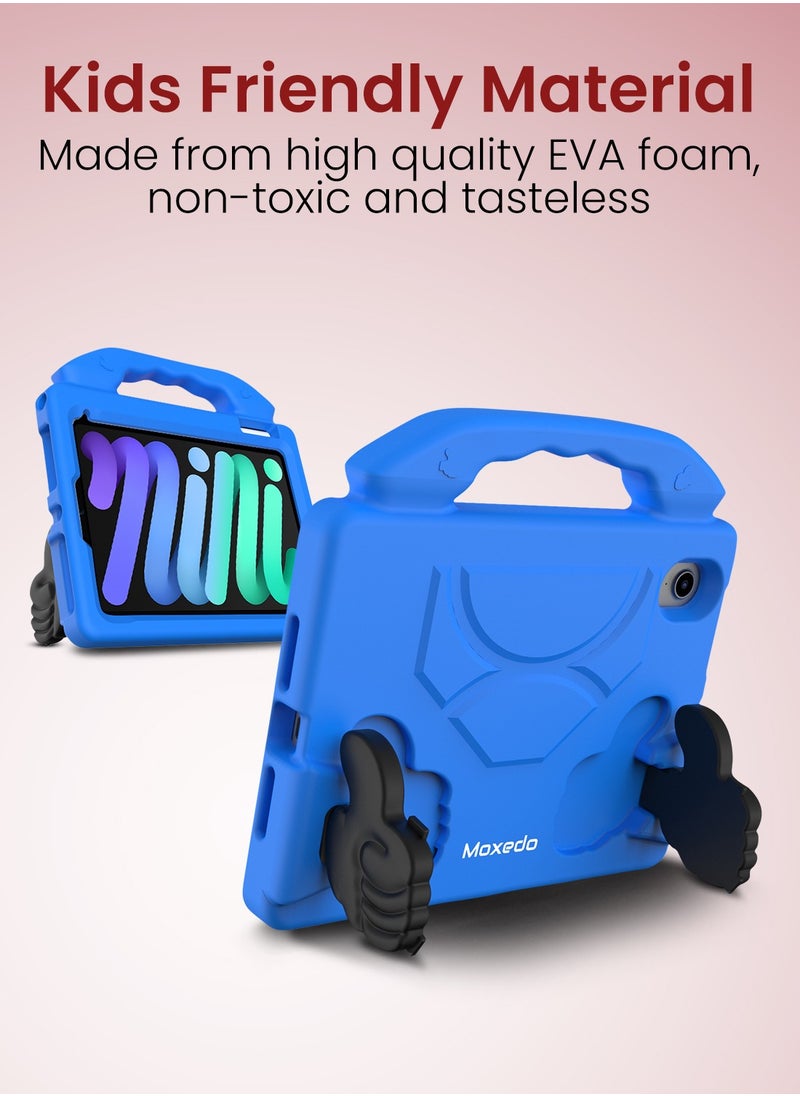 Moxedo - Moxedo Shockproof Protective Case Cover Lightweight Convertible Handle Kickstand for Kids with Pencil Holder  Compatible for iPad Mini 6 - Sky Blue - Image 1