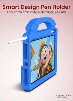 Moxedo Moxedo Shockproof Protective Case Cover Lightweight Convertible Handle Kickstand for Kids with Pencil Holder  Compatible for iPad Mini 6 - Sky Blue  - Image 5