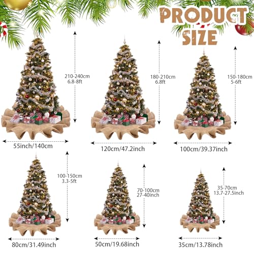 Tatuo 40 Inch Christmas Tree Skirt Decorations Fits 56 ft Christmas Tree Linen Burlap Trees Skirt for Xmas New Year Party Holiday Family Winter Home Indoor Outdoor Decor Linen Color - Image 3