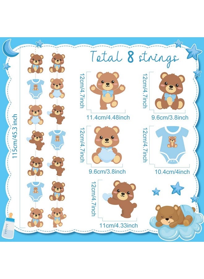Cindeer Cindeer 8 Pcs Blue Bear Baby Shower Decorations Bear Baby Party Garlands for Boys Birthday Small Bear Cutout Banner We Can Bearly Wait Baby Shower Favors for Wedding Baby Shower Party Supplies  - Image 2