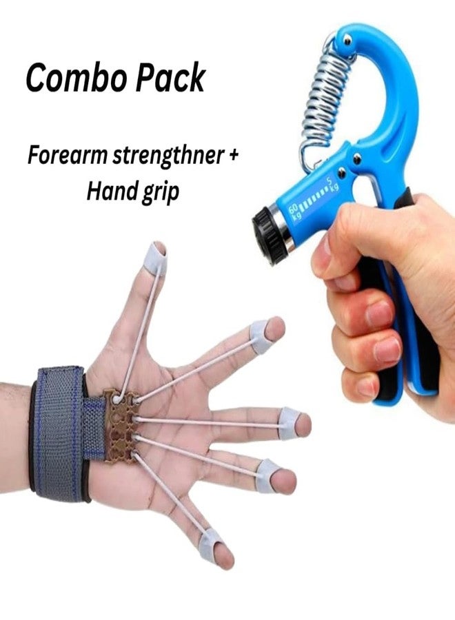 ZENITRAIN مجموعة زينتراين المتكاملة | جهاز تقوية قبضة اليد قابل للتعديل مع جهاز تمرين الساعد، وجهاز تقوية قبضة اليد والأصابع | مقاومة 60 كجم للرجال والنساء والأطفال، متعدد الألوان | مناسب للتمارين الرياضية وتقوية الأوردة - Image 2