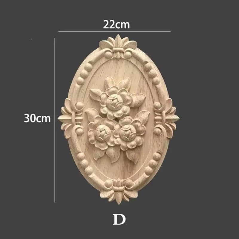 Classic Wood Carving Flower Patch Decorative Cabinet Door Solid Wood Color 11 - Image 3
