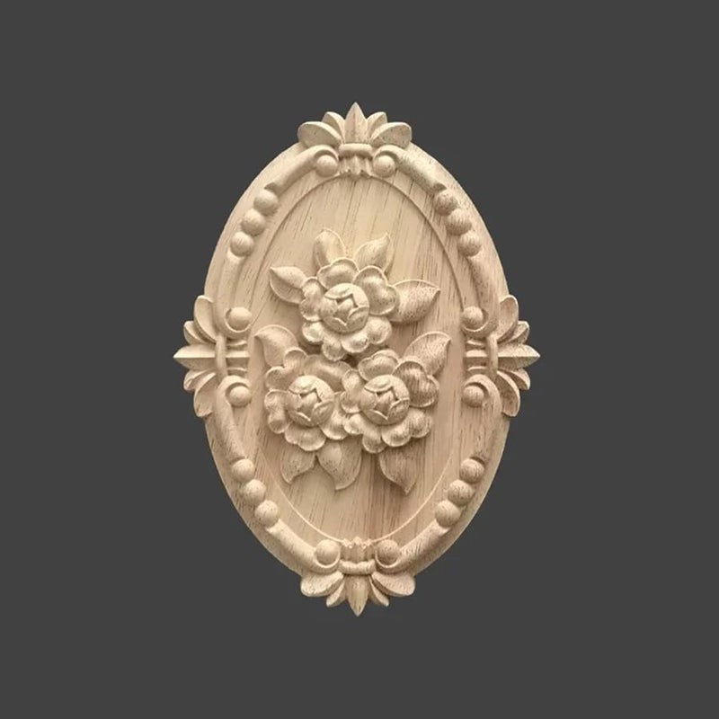 Classic Wood Carving Flower Patch Decorative Cabinet Door Solid Wood Color 11 - Image 2
