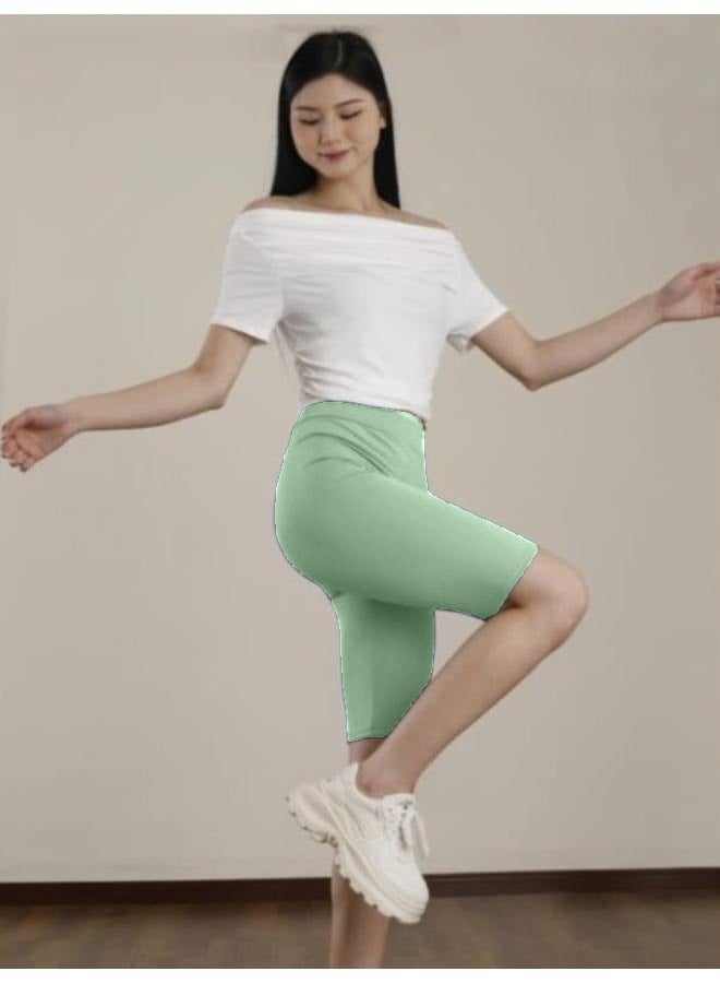 No brands Women's Knee Length Seamless Shorts Leggings Walking Exercise Workout Yoga Activewear KU403 - Image 2