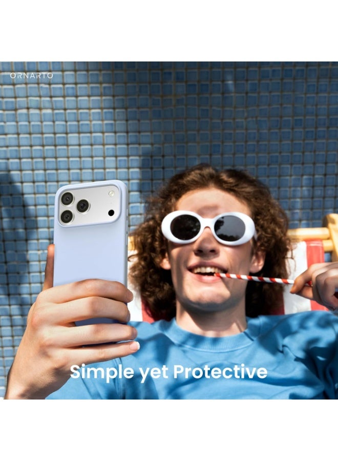 جراب سيليكون متوافق مع iPhone 17 Pro Max، جراب هاتف سيليكون سائل رفيع مع مصد مطاطي ناعم مقاوم للصدمات مكون من 3 طبقات مع بطانة من مادة TPU (أزرق سماوي) - Image 2