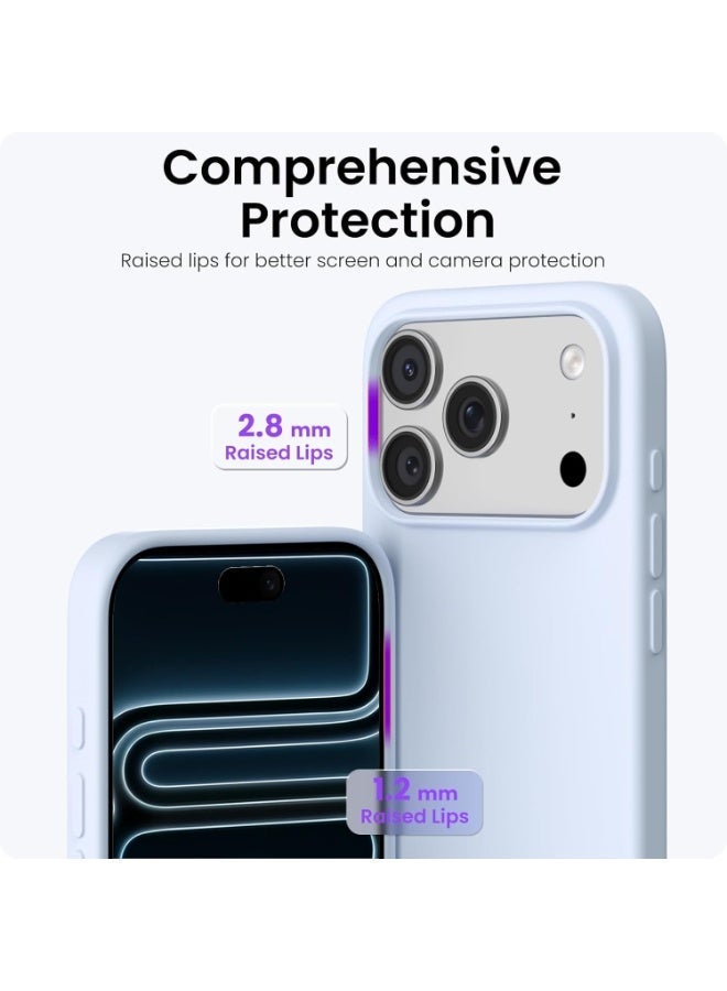 ACLIX Silicone Case Compatible with iPhone 17 Pro Max, Slim Liquid Silicone Phone Case with 3-Layer Soft Rubber Shockproof Bumper with TPU Lining (Sky Blue) - Image 3