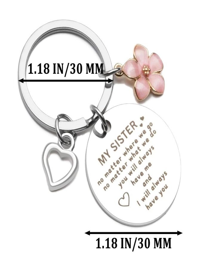 CGBOOM Keychain Gifts Long Distance Cute Inspired Key Chains for Sisters Best Friends Women Girl Valentines Christmas -My Sister No Matter Where We Go - Image 2