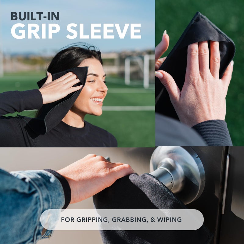 SweatBlock Microfiber Sweat Absorbing Handkerchief | Sport, Gym, Daily Use | for Hands, Face, Body | Machine Washable, Reusable | Men & Women | 10x10 (5 Pack, Black) - Image 5