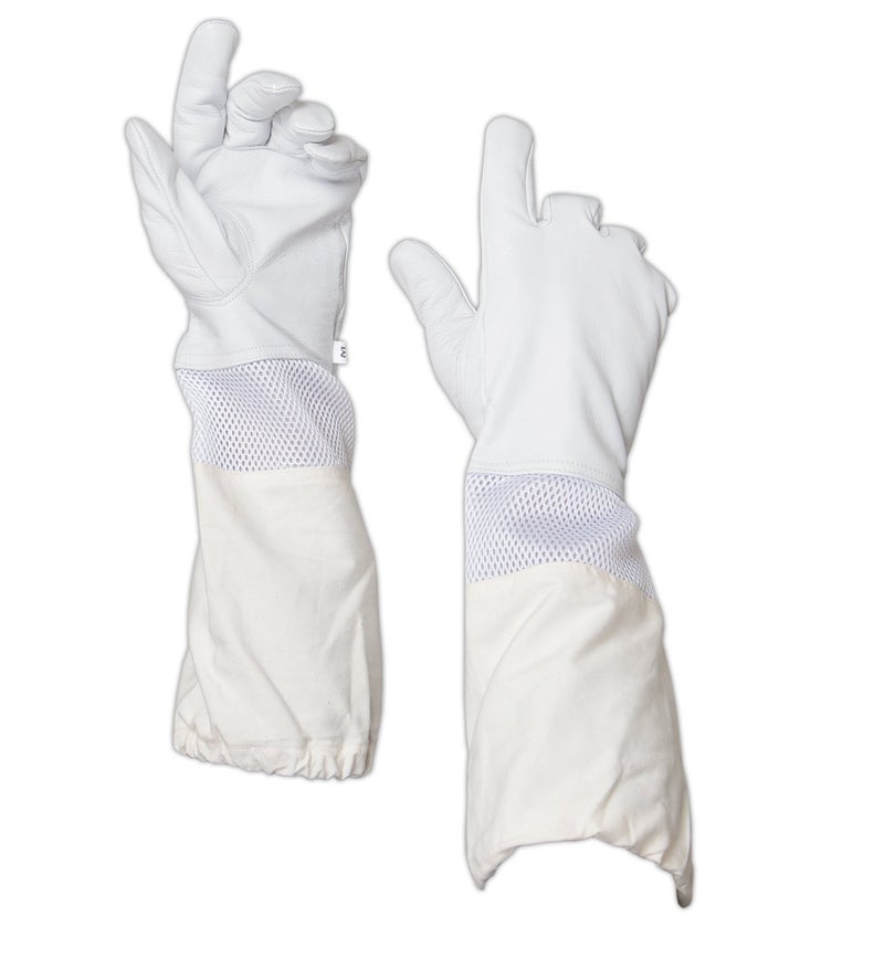 Beekeeping Gloves â€“ Premium Goatskin Leather Bee Gloves with Breathable Vent and Long Canvas Sleeve, Protective Gear for Beekeepers (2XL)