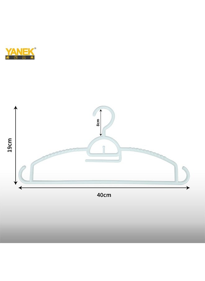 YANEK - YANEK Plastic Hangers - Set of Slim Heavy Duty Clothes Hangers for Coats, Jackets, and Pants - Everyday Use Clothing Hangers with Hooks - Standard Coat Hanger Set (18 PACK, WHITE) - Image 1