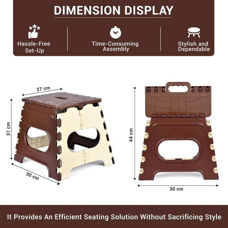 Homestic Homestic Stool Foldable Stool Collapsible Camping Chair Stool for OutdoorFishingHikingGardeningTravel Portable Stool Multipurpose Sitting Stool Small Cream Brown  - Image 2