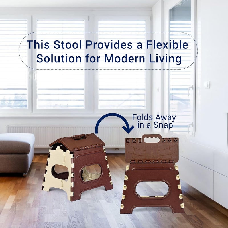 Homestic Homestic Stool Foldable Stool Collapsible Camping Chair Stool for OutdoorFishingHikingGardeningTravel Portable Stool Multipurpose Sitting Stool Small Cream Brown  - Image 5