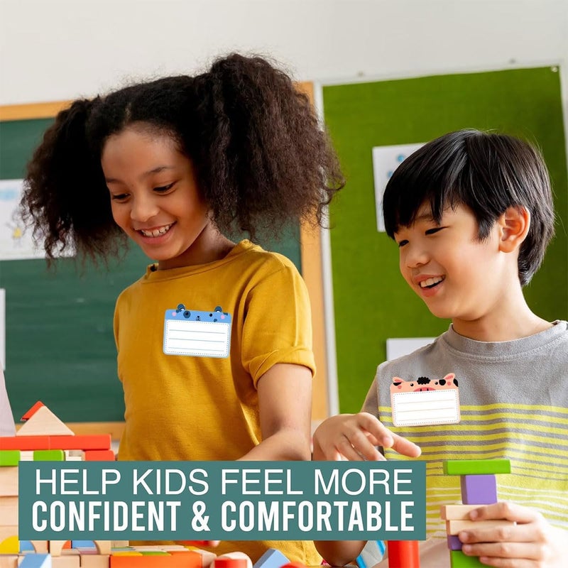 إي سي في في 80 قطعة من ملصقات زجاجات الأطفال الكبيرة (مقاس كل منها: 1.77 بوصة × 1.38 بوصة)، ملصقات زجاجات أطفال مقاومة للماء ذاتية التغليف للأطفال: مثالية للحضانة والمدارس وتنظيم المنزل مع طبعات حيوانات كرتونية - Image 3