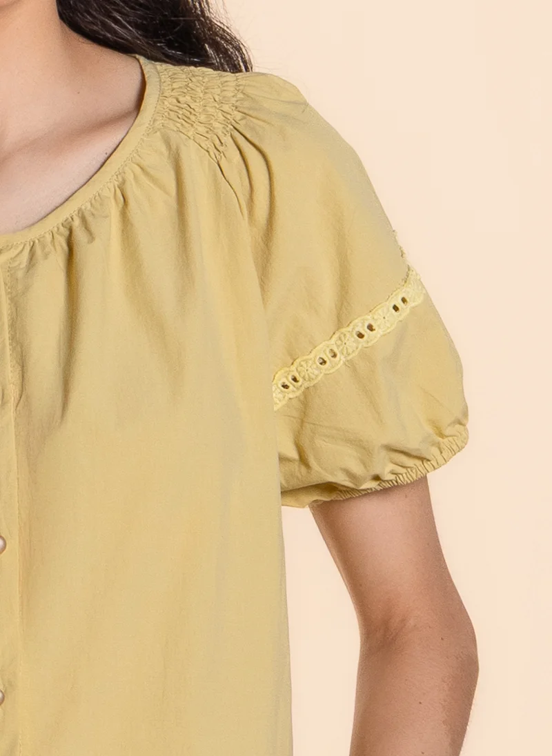 SHAPES LACE DETAILED COTTON TOP