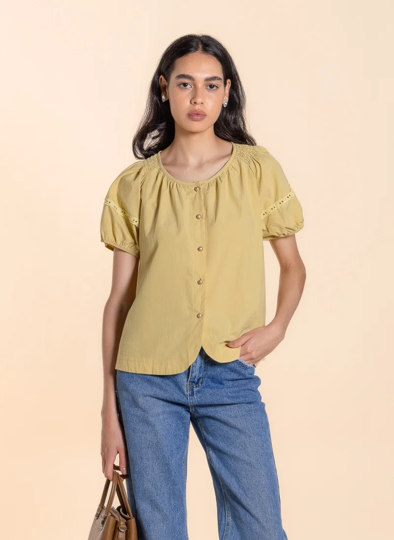 SHAPES LACE DETAILED COTTON TOP