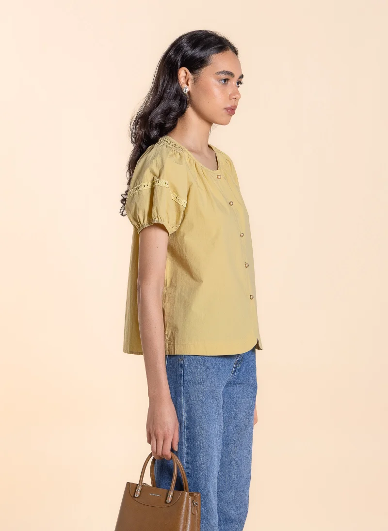 SHAPES LACE DETAILED COTTON TOP