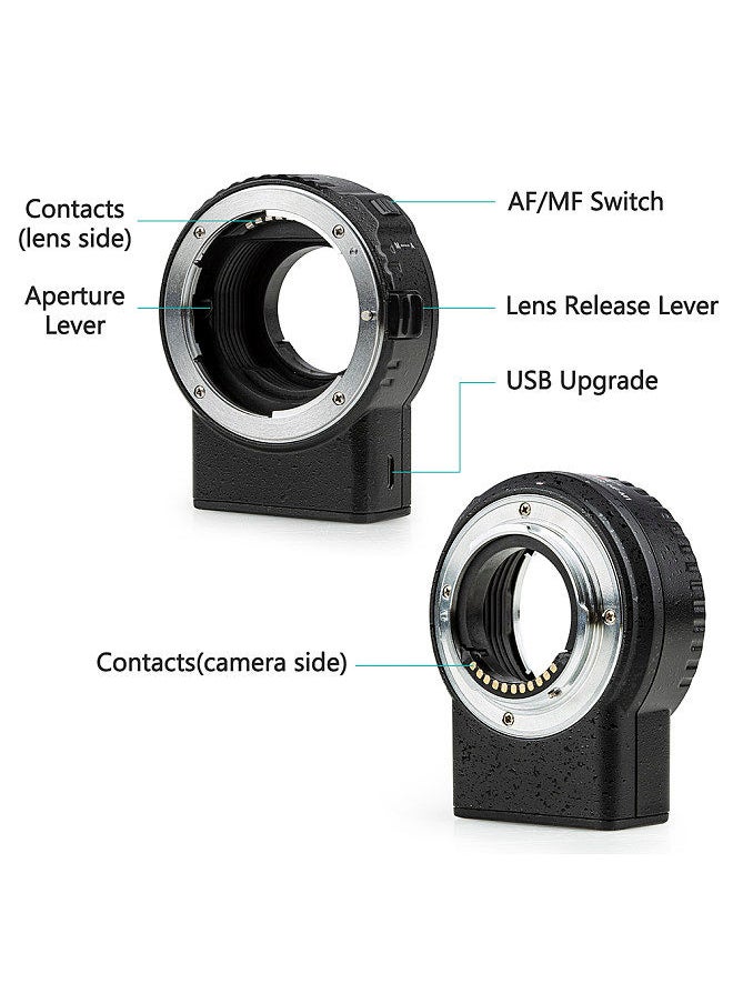 Generic - Viltrox NF-M1 Auto Focus Lens Mount Adapter Support VR EXIF Transmitting Compatible with Nikon F Mount Lens to Micro Four Thirds(MFT, M4/3) Camera - Image 1