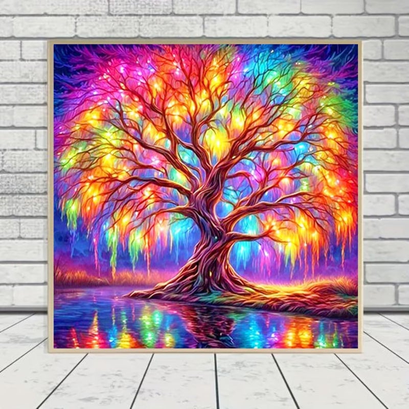 WOLBLIX Tree of Life Diamond Painting Kits for AdultsFull Drill Diamond Art Kits for BeginnersRound 5D DIY Diamond Dots Paintings Diamonds Pictures Gem Art and Crafts Home Decor 1378x1378 inch - Image 3