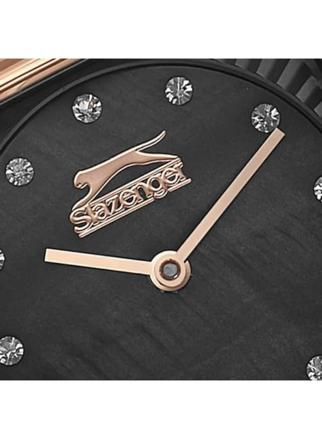 Slazenger SLAZENGER Women's Watch, Analog Display and Leather Strap - SL.9.2256.3.02, Black