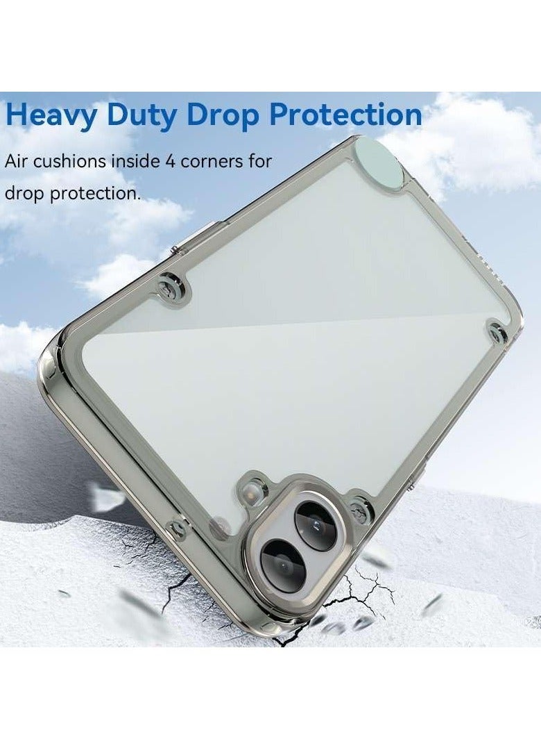 VKL Compitable with Nothing CMF Phone 1 2024 Case, Crystal Clear Slim Hybrid Hard Back and TPU Rubber Grip Rim Bumper Skin Shockproof Cover for Nothing CMF Phone 1 (Grey) - Image 2