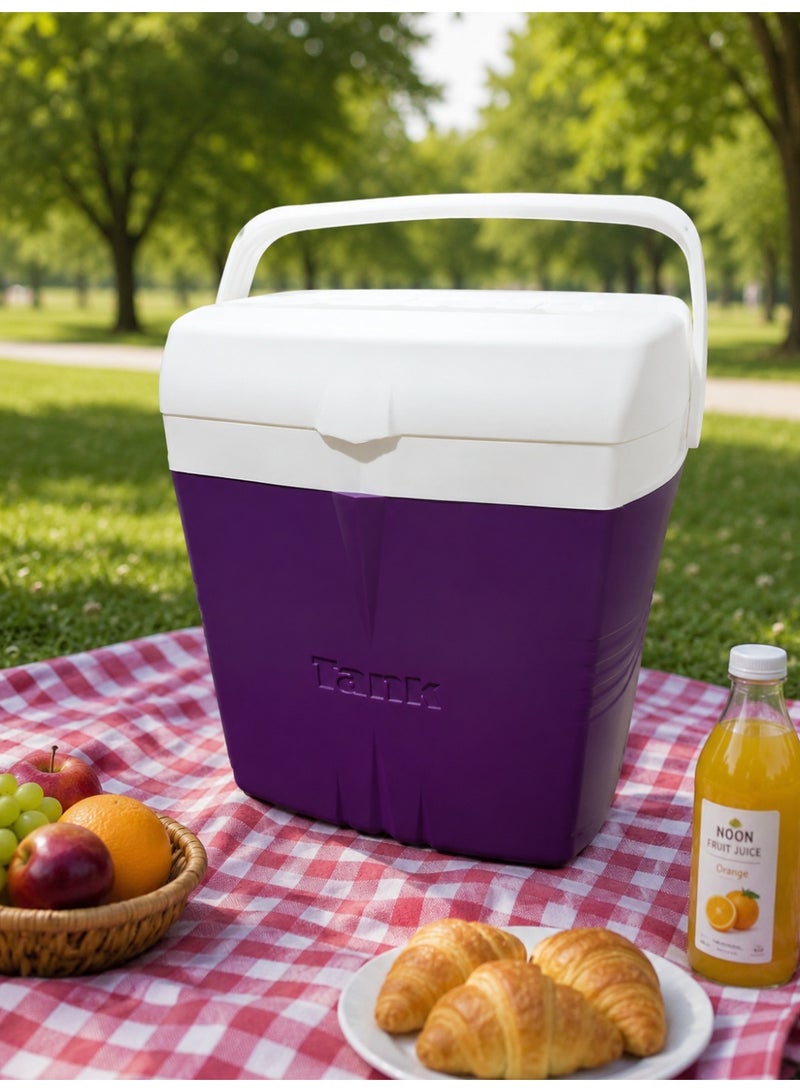 Tank Super Cool Ice Box Cooler, 23 Liters (6 Gallons) for Beach, Camping and Picnics - Dark Purple - Image 2