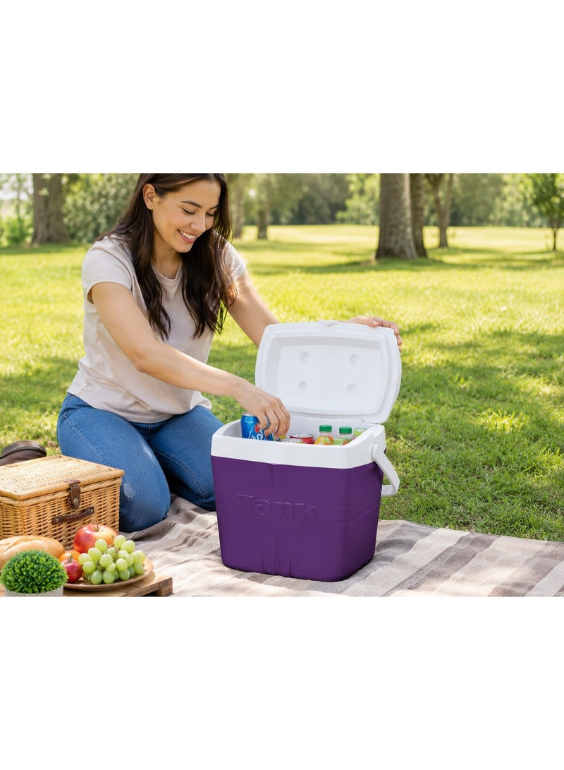 Tank Super Cool Ice Box Cooler, 23 Liters (6 Gallons) for Beach, Camping and Picnics - Dark Purple - Image 3