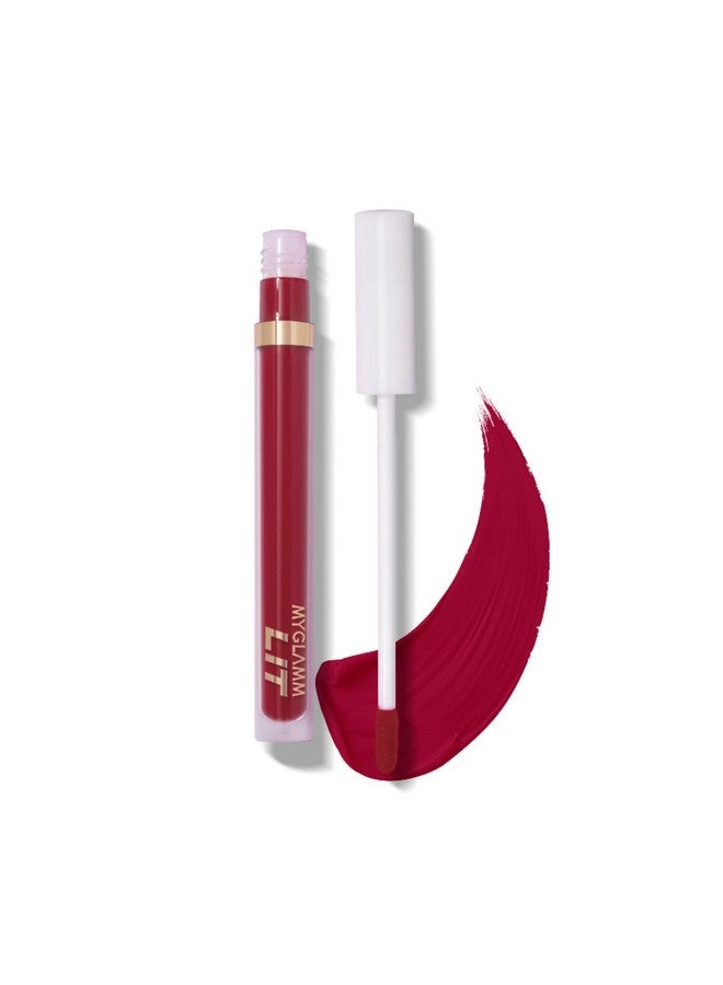 MyGlamm LIT Liquid Matte Lipstick-Dm Slide (Red)-3 ml | With Moringa Oil | 12HR Long-lasting Lipstick | Cruelty-Free Matte Lipstick - Image 1