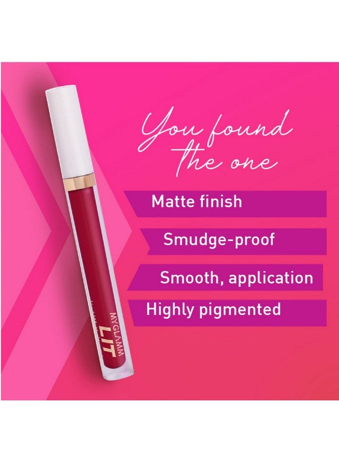 MyGlamm LIT Liquid Matte Lipstick-Dm Slide (Red)-3 ml | With Moringa Oil | 12HR Long-lasting Lipstick | Cruelty-Free Matte Lipstick - Image 4