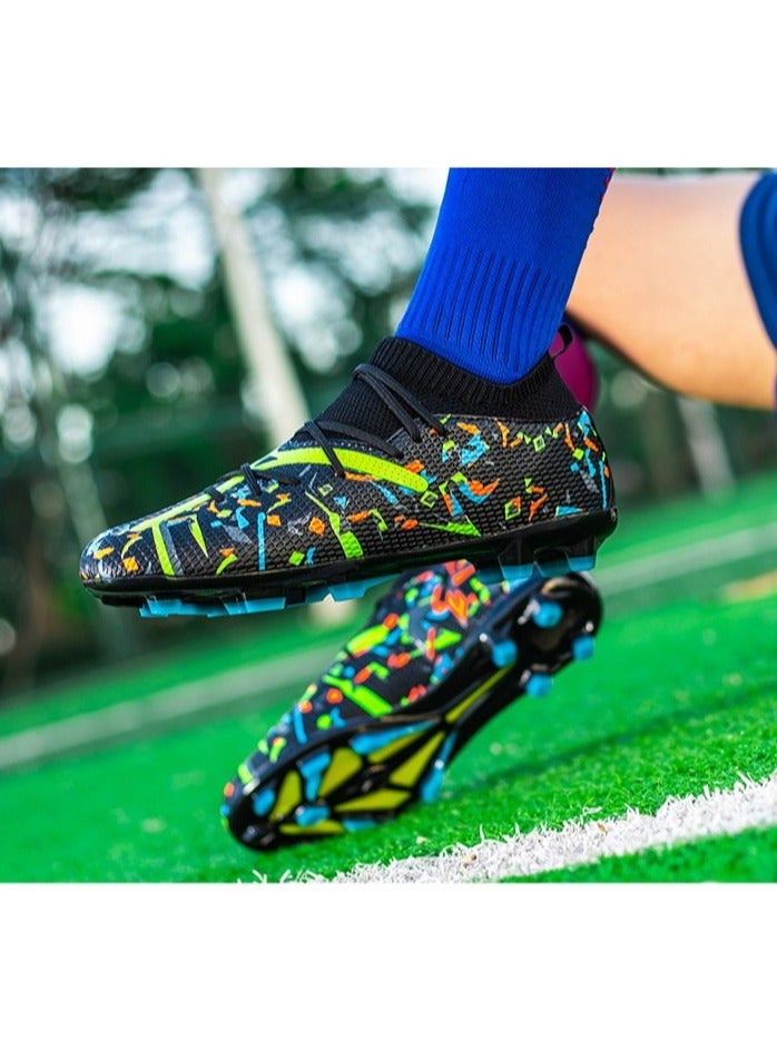 SKT Shiketro High-Top Football Shoes For Men And Women, Broken-Stud Football Shoes, Long-Stud Non-Slip Adult Grass Professional Training Shoes, Outdoor Breathable Sports Shoes, Track And Field Running Mesh Shoes - Image 2