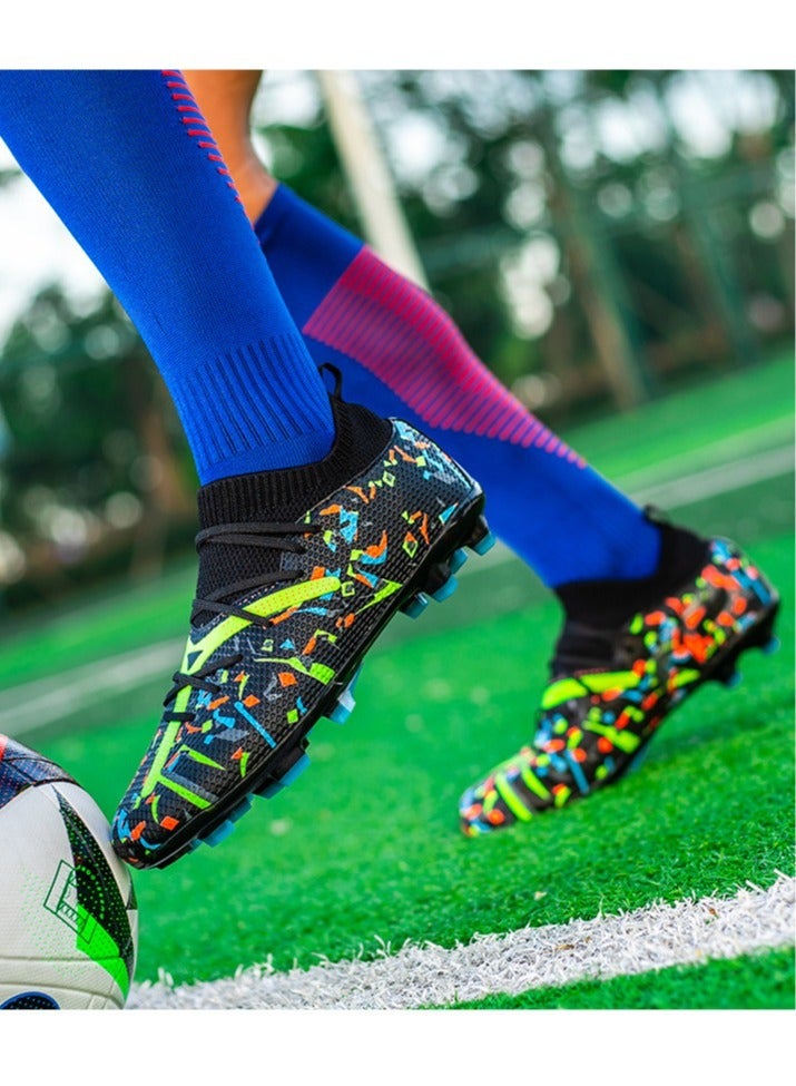 SKT Shiketro High-Top Football Shoes For Men And Women, Broken-Stud Football Shoes, Long-Stud Non-Slip Adult Grass Professional Training Shoes, Outdoor Breathable Sports Shoes, Track And Field Running Mesh Shoes - Image 4