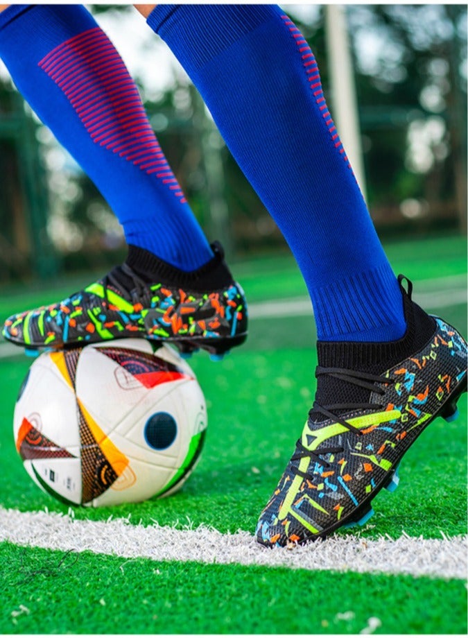 SKT Shiketro High-Top Football Shoes For Men And Women, Broken-Stud Football Shoes, Long-Stud Non-Slip Adult Grass Professional Training Shoes, Outdoor Breathable Sports Shoes, Track And Field Running Mesh Shoes - Image 5