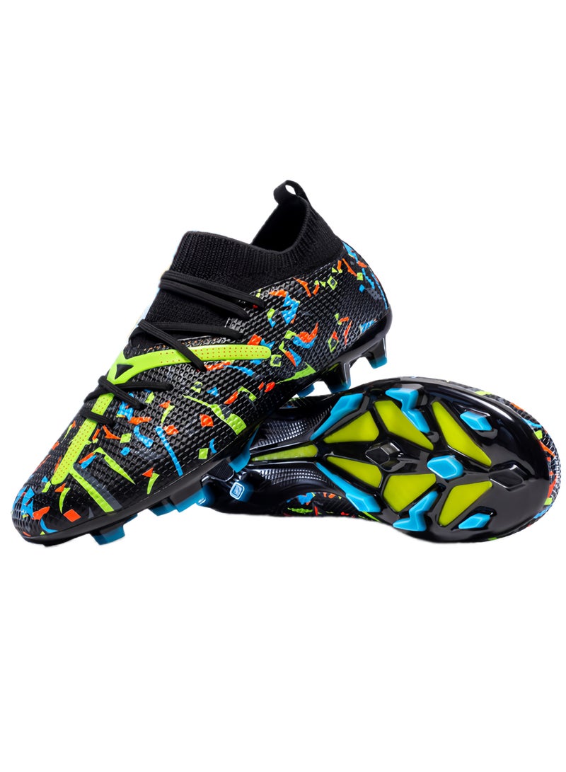 SKT Shiketro High-Top Football Shoes For Men And Women, Broken-Stud Football Shoes, Long-Stud Non-Slip Adult Grass Professional Training Shoes, Outdoor Breathable Sports Shoes, Track And Field Running Mesh Shoes - Image 1