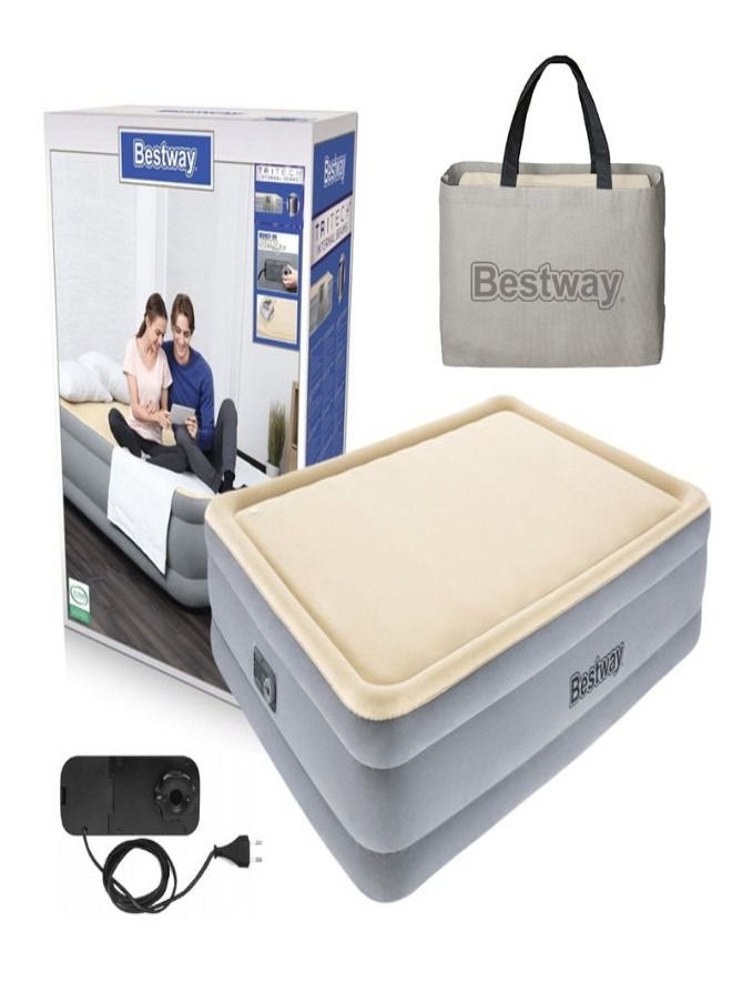 Bestway سرير هوائي Tritech مقاس 2.03 متر × 1.52 متر × 46 سم مع مضخة تكييف مدمجة من Bestway 26-67486  - Image 1