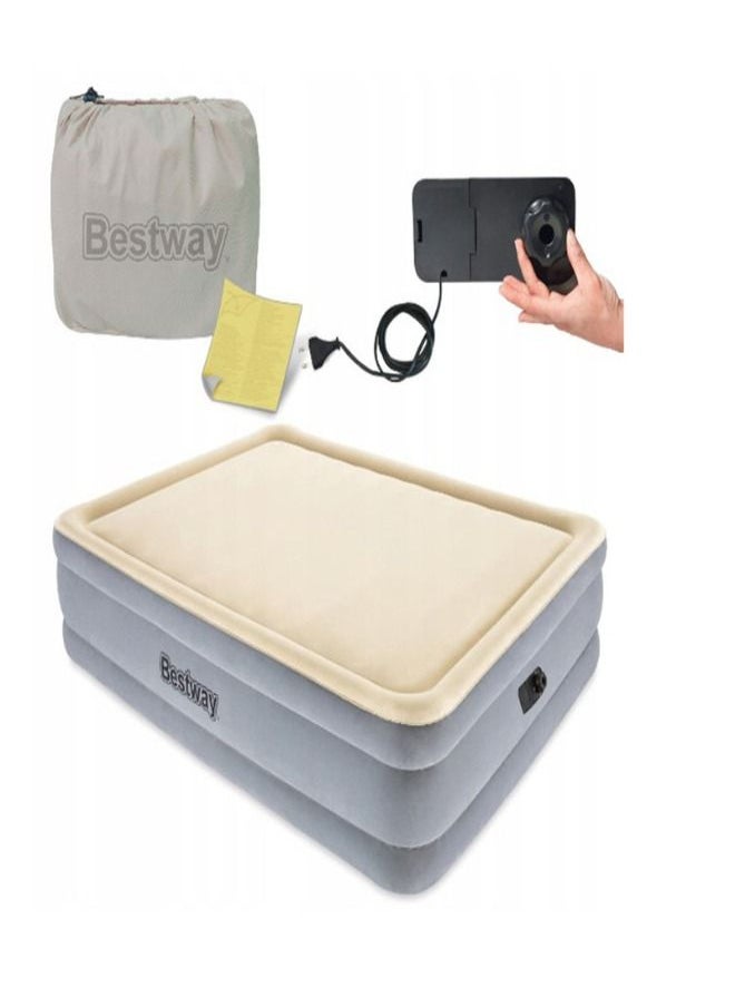 Bestway - Bestway 2.03M X 1.52M X 46Cm Tritech Airbed Queen Built-In Ac Pump 26-67486 - Image 1