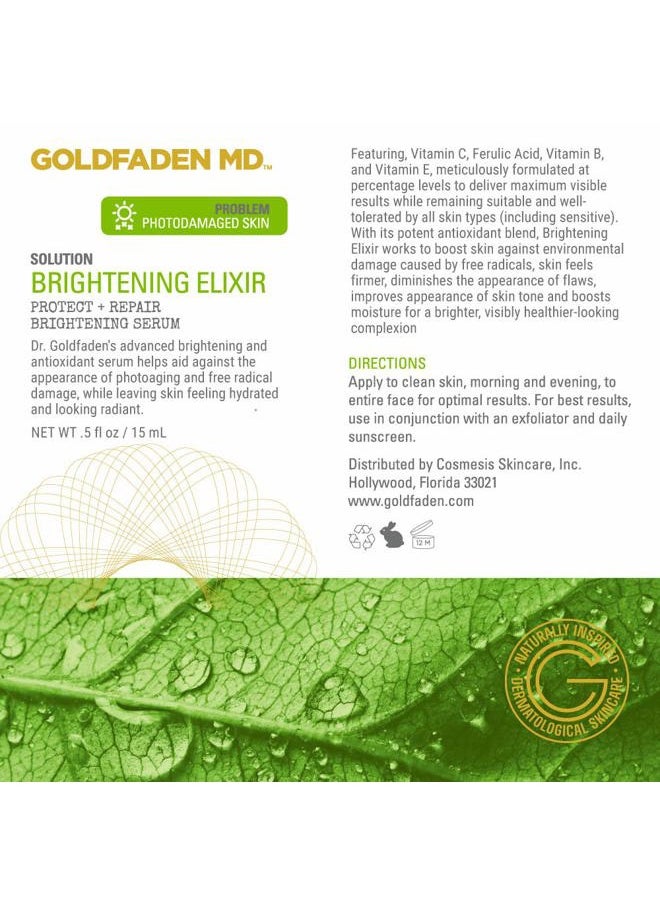 Goldfaden MD Brightening Elixir | Serum w/Vitamin C, Ferulic Acid, Vitamin B & Vitamin E | Helps Aid Against The Appearance Of Photoaging | Leaves Skin Feeling Hydrated & Looking Radiant .5 fl oz  - Image 5