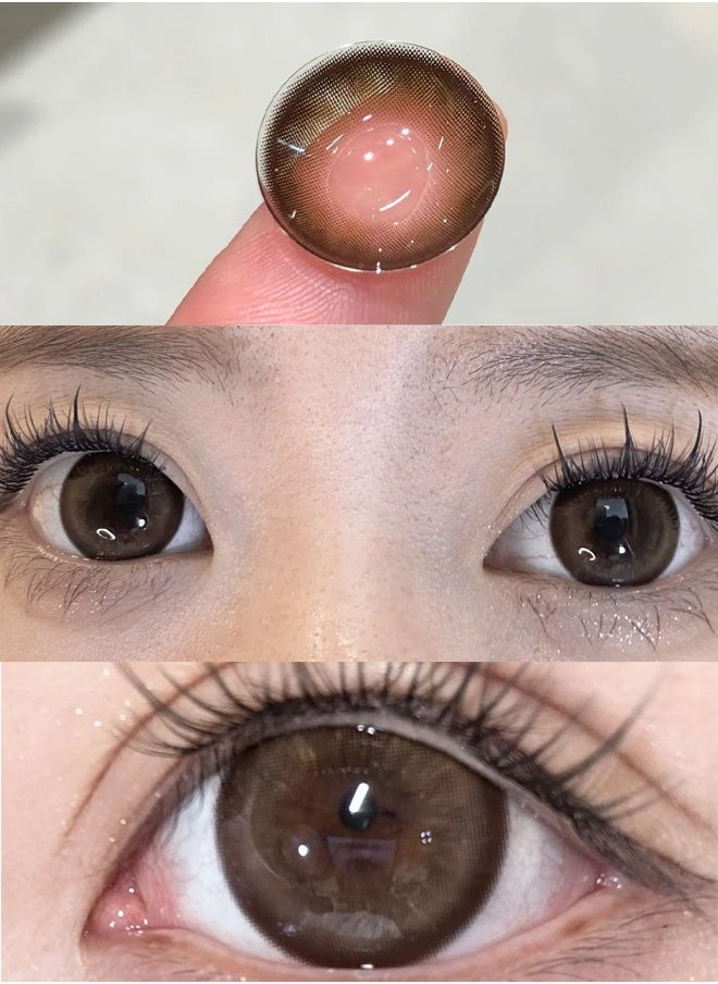 Mill Creek Mill creek color contact lenses 14.5MM hydrogel lenses can be used for 12 months 1 pair of 2 brown glasses  - Image 2