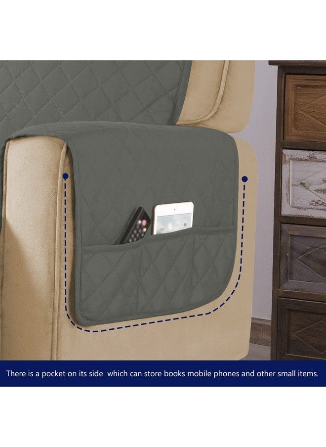subrtex Recliner Chair Covers Small Recliner Sofa Slipcovers Reversible Washable Recliner Chair Protector With Elastic Adjustable Strap (Small Light Gray)  - Image 4