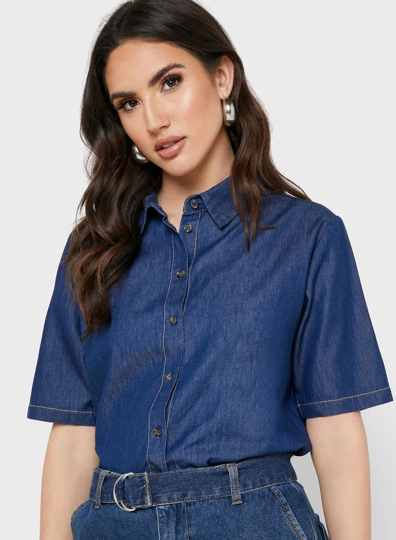 MANGO Wide Sleeve Denim Shirt