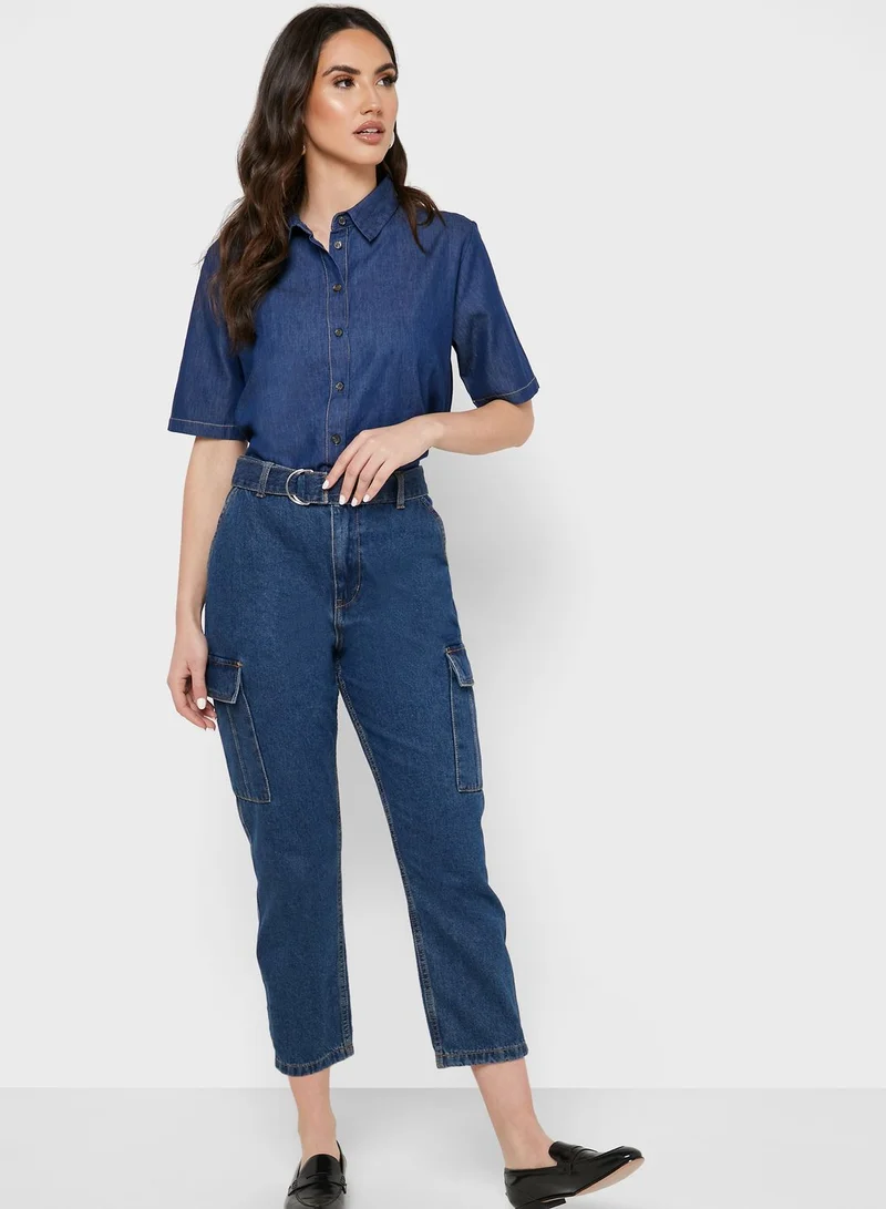 MANGO Wide Sleeve Denim Shirt