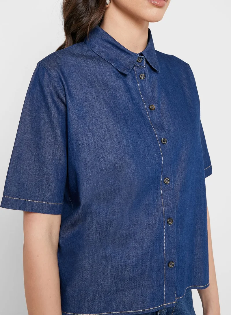 MANGO Wide Sleeve Denim Shirt